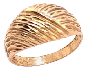 14 Karat Yellow Gold Contemporary Free Form Ring, Size 7.5