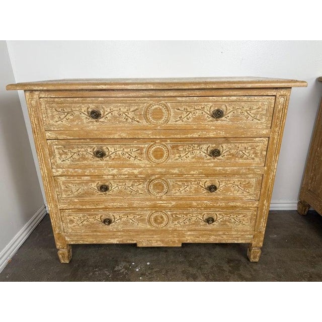 Late 19th Century Late 19th Century Pair of Swedish Gustavian Painted Four-Drawer Chests of Drawers For Sale - Image 5 of 18