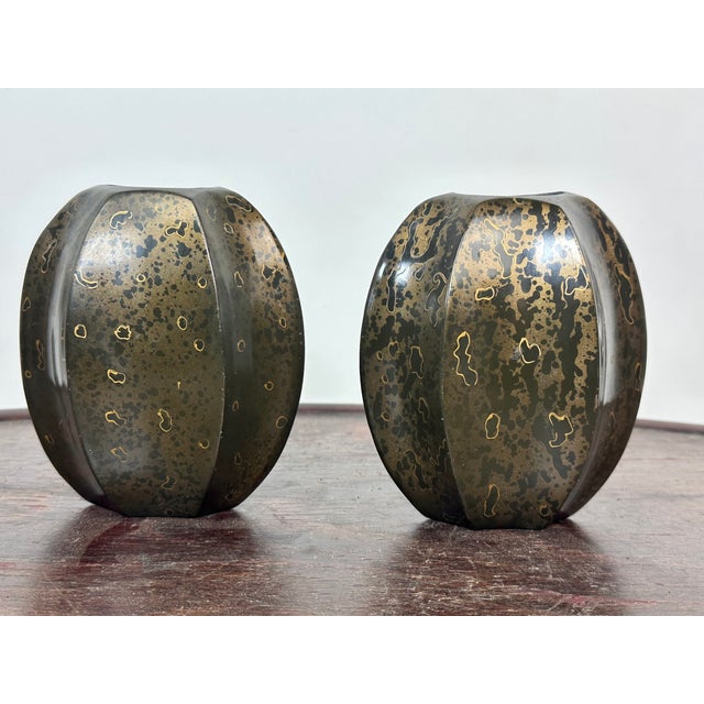 Art Deco Vases in Copperware, 1920, Set of 2 For Sale - Image 3 of 9