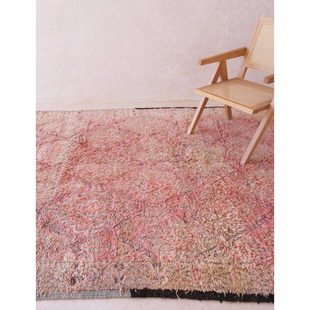 Soft Blush Pink Moroccan Wool Rug - 11.4 X 6.6 Ft For Sale In Cleveland - Image 6 of 9