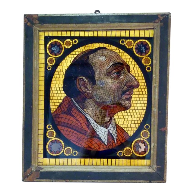 Antique Religious Paint on Glass For Sale