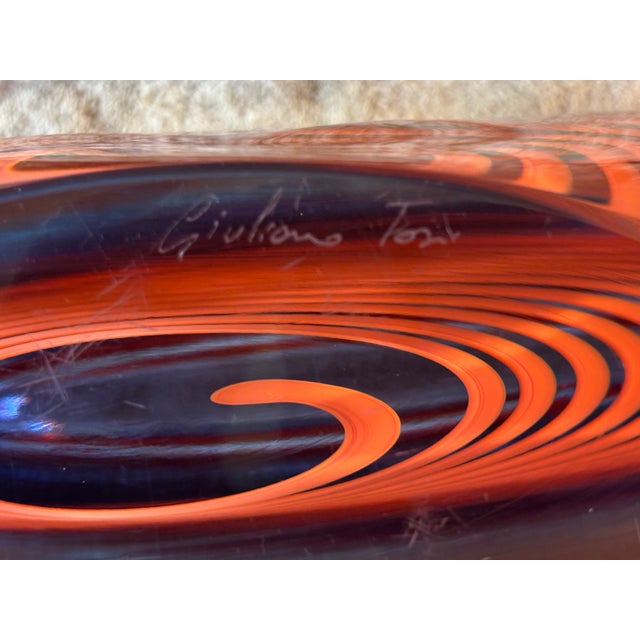 Large Giuliano Tosi Signed Murano Art Glass Mid Century Modern Centerpiece Bowl For Sale - Image 10 of 10