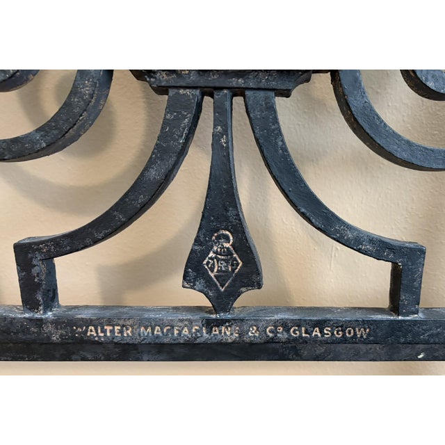 Victorian Walter MacFarlane & Co Cast Iron Headboard, Queen For Sale - Image 3 of 6