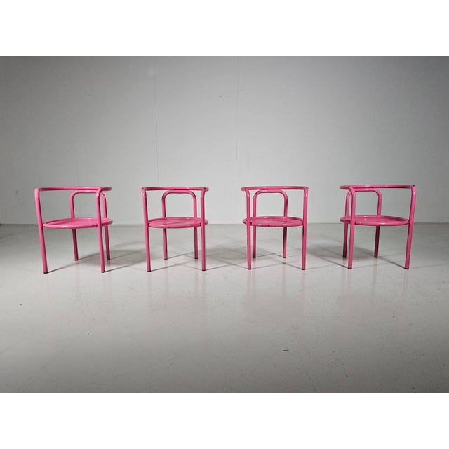 Metal Pink Locus Solus Chairs by Gae Aulenti for Poltronova, 1960s, Set of 4 For Sale - Image 7 of 14