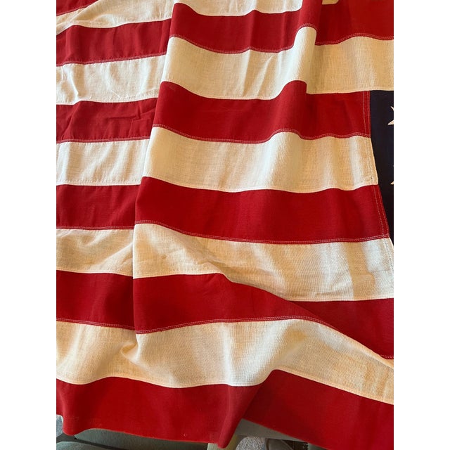 Textile Large WWII-era American Flag, 48-Star, 46w 68l (Approx 4' X 5.5') For Sale - Image 7 of 9