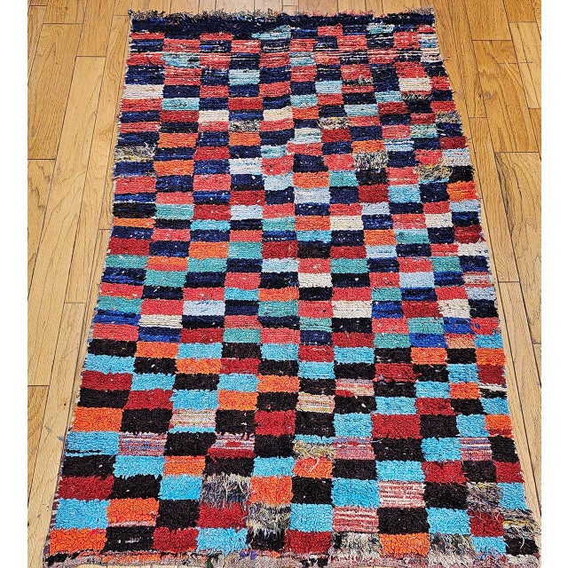 Moroccan Vintage Moroccan Boucherouite Shag Rug, Handwoven Wool & Cotton, 5' X 8' For Sale - Image 3 of 12