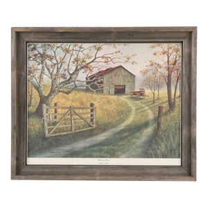 Vintage Framed Lithograph "Tobacco Barn" by Robert T. Hayes Signed Numbered