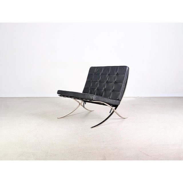 Black Black Barcelona Chair by Mies van der Rohe for Knoll International For Sale - Image 8 of 18