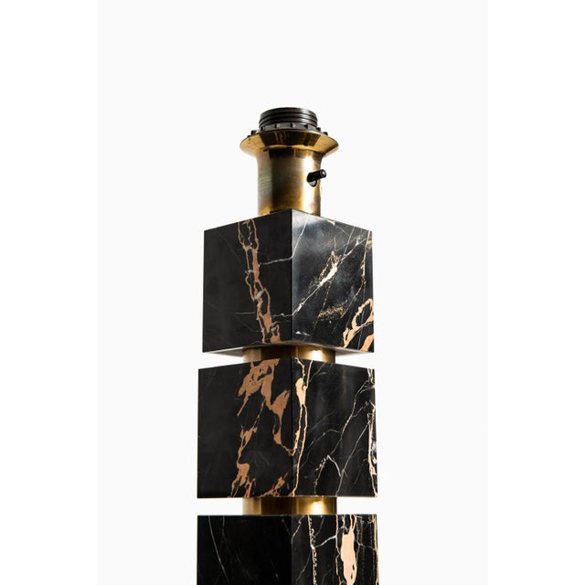 1960s Swedish Marble & Brass Table Lamp from AB Stilarmatur, 1960s For Sale - Image 5 of 8