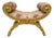 1990s French Rococo Style Pink Bench With Gold Leaf Details For Sale