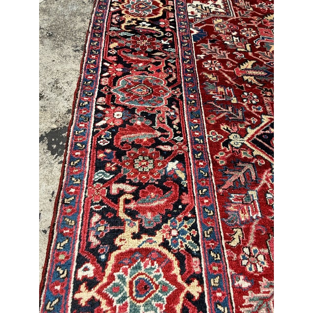 Red 9ft 4in × 12ft 4in Iranian Hariz Area Rug With Jewel Tones For Sale - Image 8 of 13