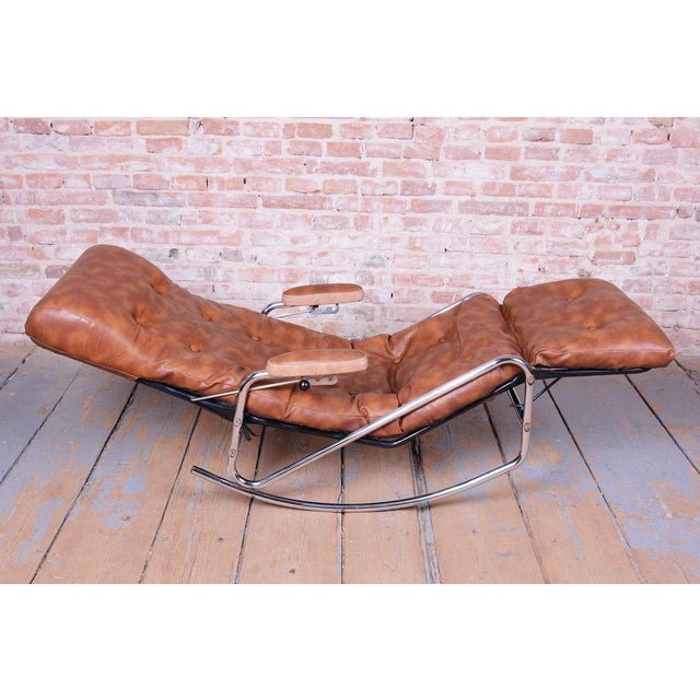 Mid-Century Rocking Reclining Armchair in Chrome by Lama, France, 1960s For Sale - Image 12 of 14