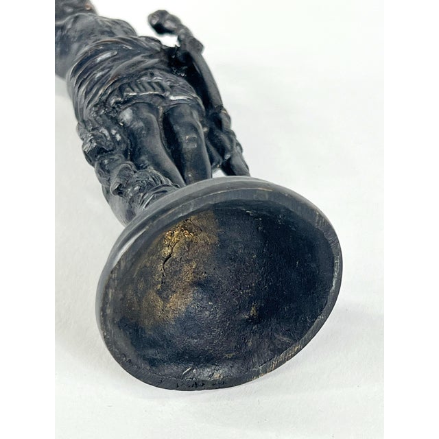 Metal Vintage Italian Grand Tour Statuette of the Emperor Augustus of Prima Porta For Sale - Image 7 of 11