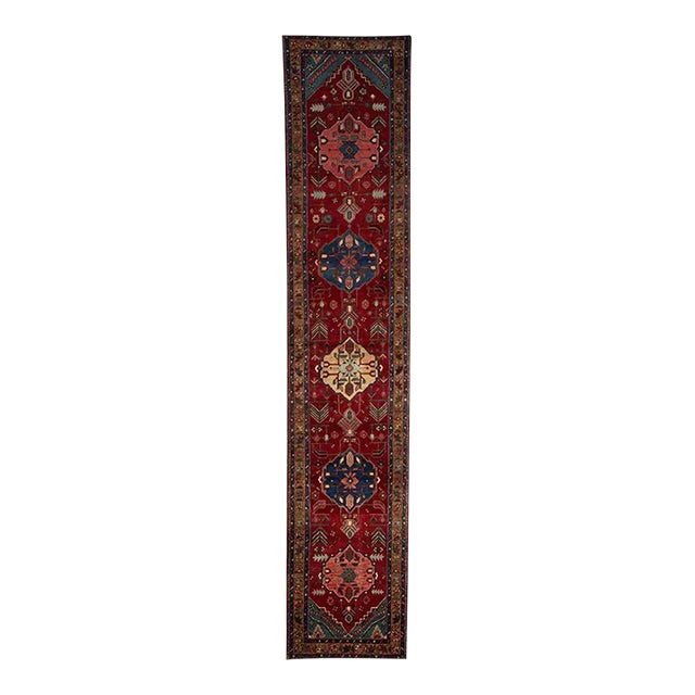 1950s Persian Heriz Runner Rug 2’9″ X 14’7″ For Sale