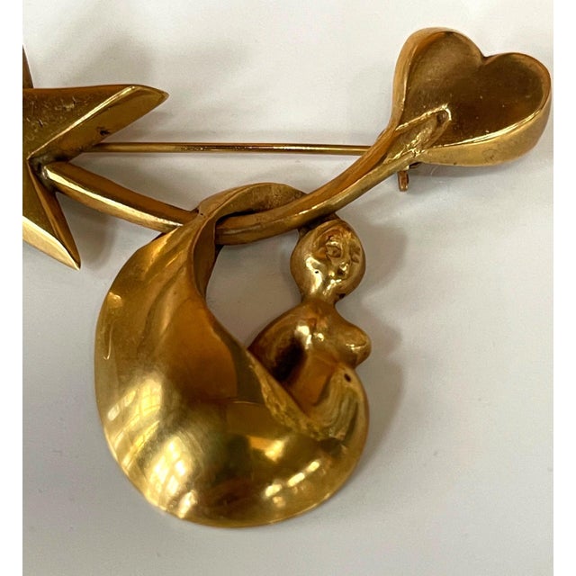 Mid-Century Modern Bronze Brooch by Line Vautrin For Sale - Image 3 of 11