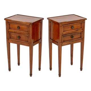 Louis XVI Style Fruitwood Bedside Tables, Pair For Sale