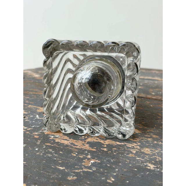 Vintage Swirling Cast Glass + Metal Inkwell, Circa Late 19th - Early 20th Century For Sale - Image 10 of 13
