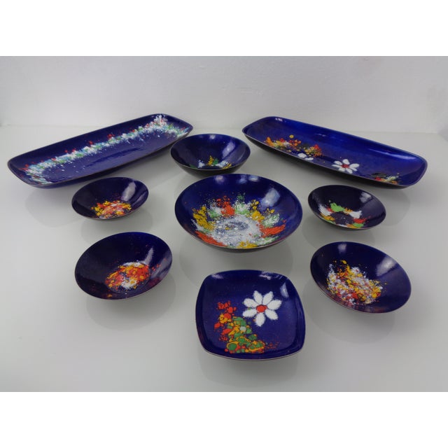 Mid-Century Modern Vintage Fischland Enamelled Bowls, 1960s, Set of 9 For Sale - Image 3 of 18