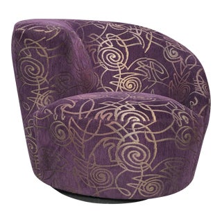 Vladimir Kagan Style Corkscrew Swivel Chair For Sale