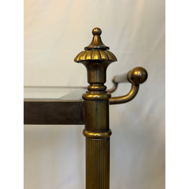 1960s Maison Jansen Style French Neoclassical Brass & Beveled Glass Cocktail Table For Sale In Greensboro - Image 6 of 10