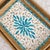 2020s A Set of Two Rectangular Trays With Blue Floral and Leaf Patterns Rattan and Mother-of-Pearl Inlays For Sale - Image 5 of 5