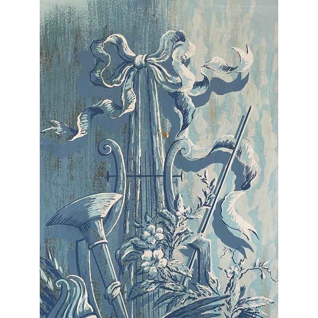 Wood Pair Rare Italian Hand Painted Pastoral Panels, Harvest Time, Duane Perrigo For Sale - Image 7 of 12