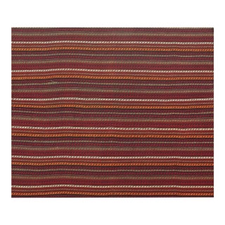 1950s Colorful Flatweave Stripe Geometric Vintage Turkish Decorative Kilim Rug For Sale