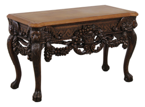 Maitland Smith Mahogany Leather Top Console Table