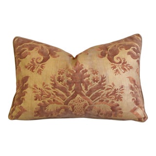 Italian Mariano Fortuny Glicine Feather/Down Floral Botanical Pillow 24" X 17" For Sale