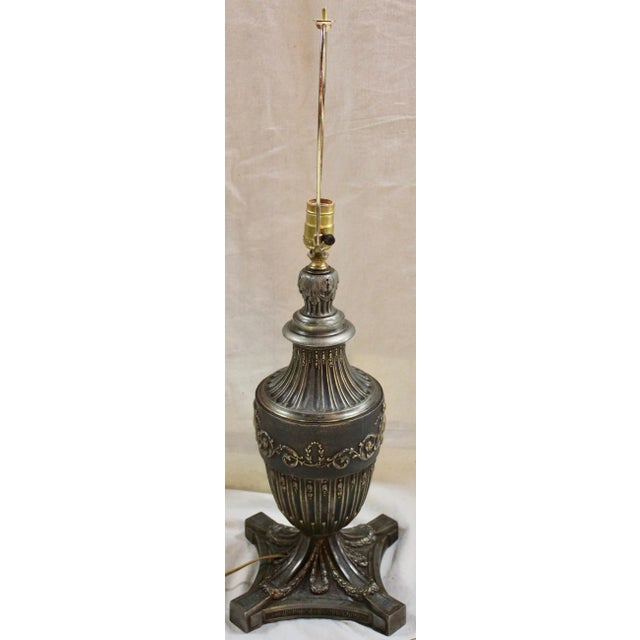 Neoclassical 19th Century Neoclassical Spelter "Kerosene" Lamp For Sale - Image 3 of 7