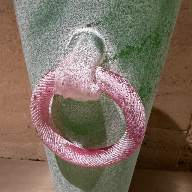 Classic Mid-Century Italian Murano Glass Scavo Vase Decorative For Sale - Image 10 of 12