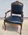 Early 21st Century Chateau d'Ax French Bergere Fauteuil Blue Leather Arm Chair For Sale - Image 5 of 18