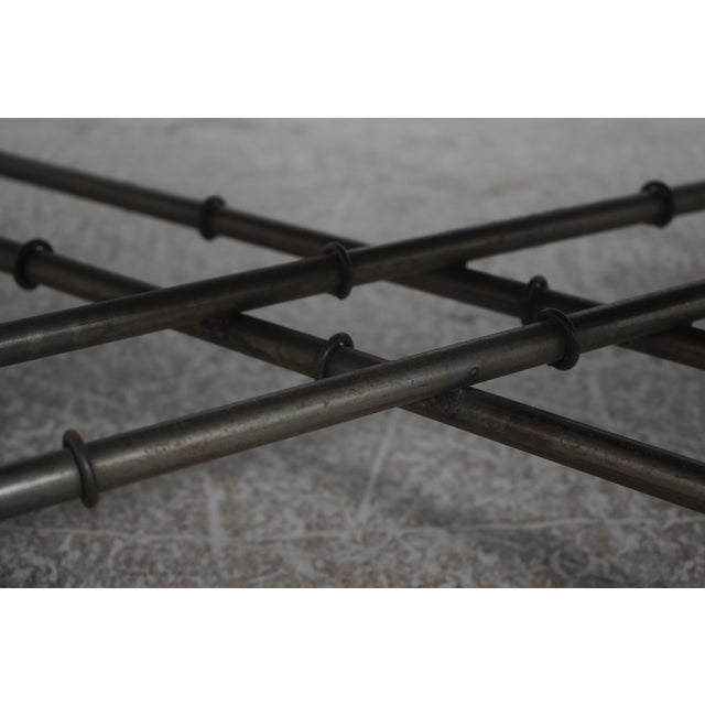 Baker Bamboo Form Iron Base Coffee Table For Sale - Image 11 of 13