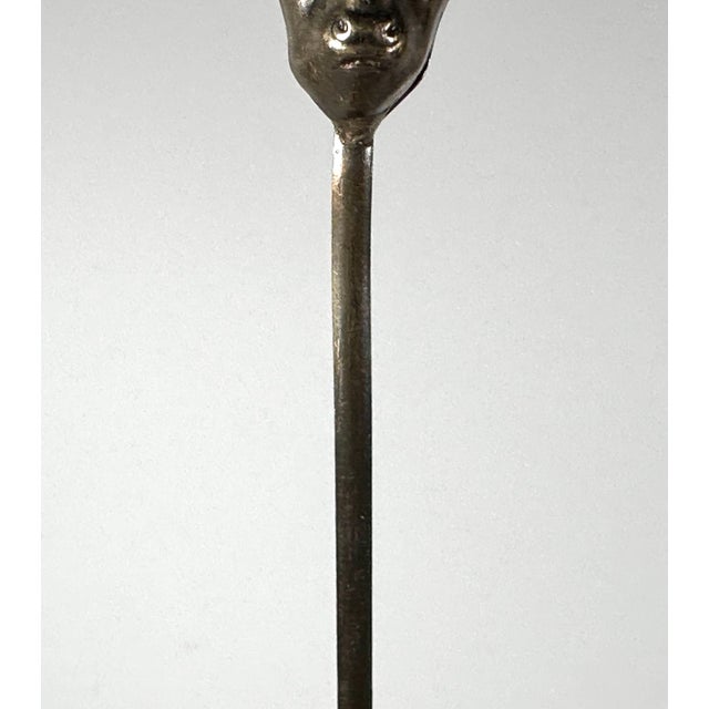 Antique Silver Plate Bovine Skewer: French Figural Food Ornament For Sale - Image 4 of 10
