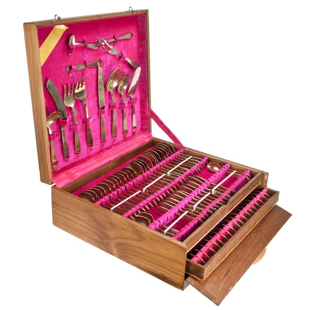 Vintage MidCentury Siam (Thailand) Brass Flatware Set 135 Pieces