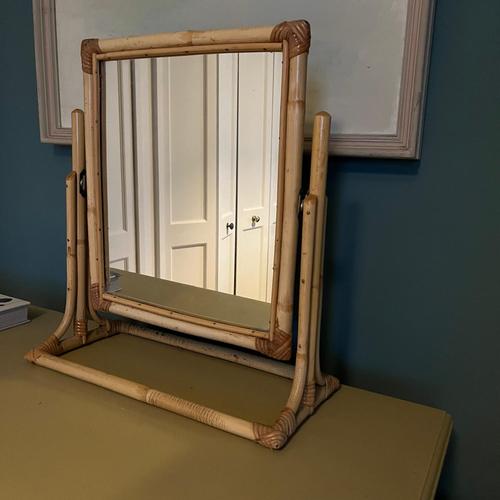 Vintage Bamboo Framed Mirror on Stand from Angraves For Sale - Image 6 of 6