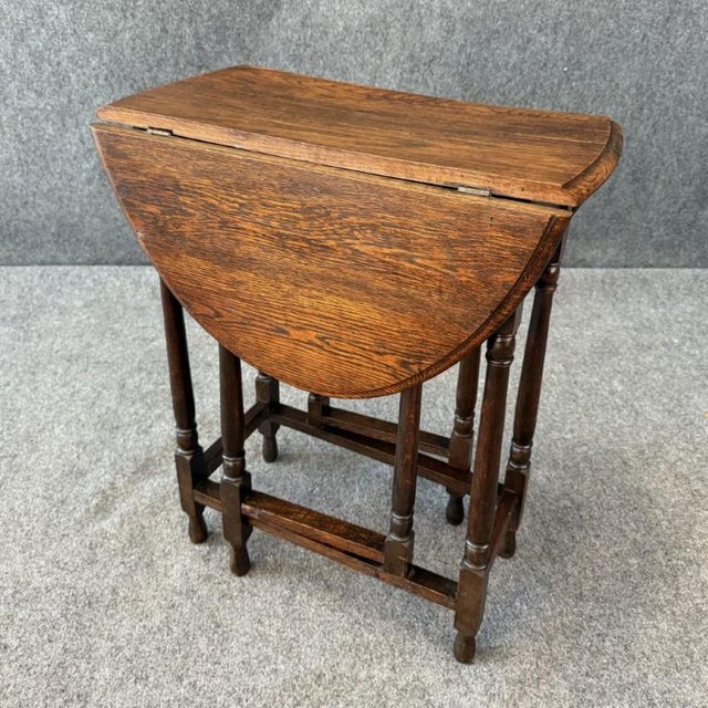 American Early 1800’s English Oak Oak Drop Side Table For Sale - Image 3 of 14