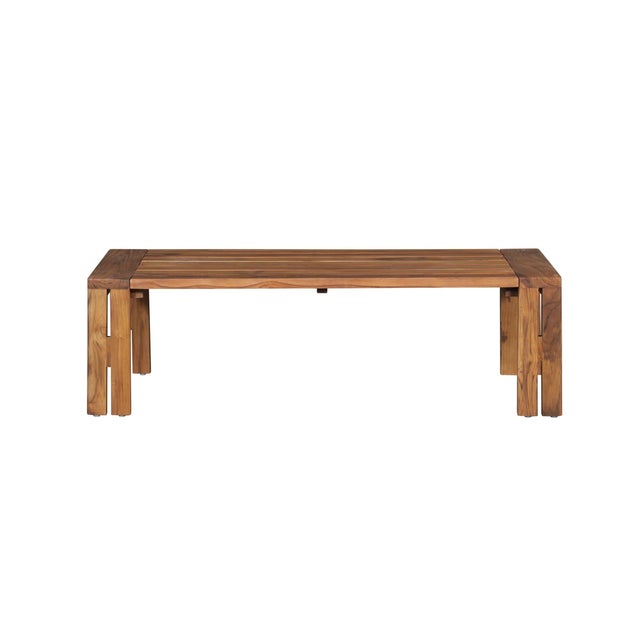 Wood Paradiso Outdoor Solid Teak Wood Sofa Set - Light Gray Fabric For Sale - Image 7 of 11