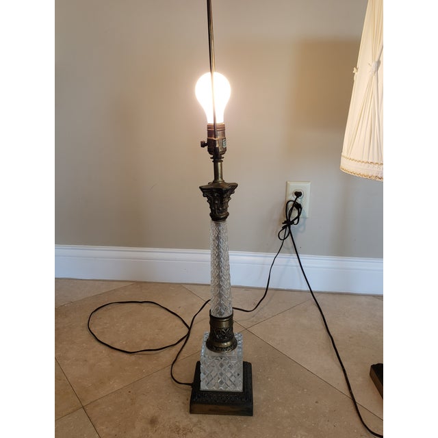 Mid 20th Century Westwood Hollywood Regency Glass and Brass Column Lamps For Sale - Image 13 of 17