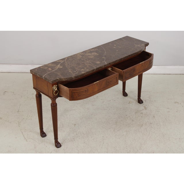 Henredon Henredon Natchez Marble Top Console Table Server For Sale - Image 4 of 17