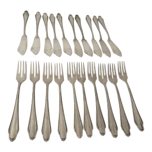 20th Century German Cutlery Fish Knives & Fish Forks Silver-Plated by Klingel - 20 Pieces.