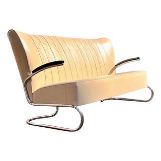 Bauhaus Modern Tubular Steel Club Sofa from the CS Series by Mauser Werke, Mod. CS224H, Germany, Club Möbel, 1958 For Sale