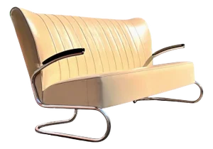 Bauhaus Modern Tubular Steel Club Sofa from the CS Series by Mauser Werke, Mod. CS224H, Germany, Club Möbel, 1958