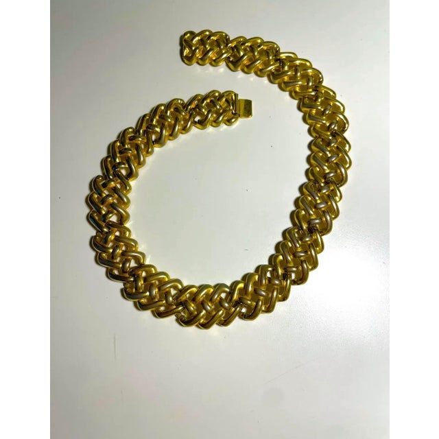 Contemporary 1980s Givenchy Chunky Gold-Tone Statement Necklace For Sale - Image 3 of 5
