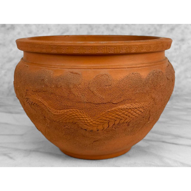 Early 20th Century Antique Japanese Redware Dragon Planter Jardiniere For Sale - Image 5 of 9