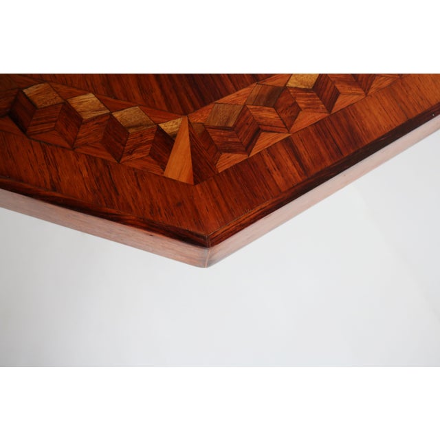 1920s Vintage French Art Deco Octagonal Side Table, 1925 For Sale - Image 5 of 10