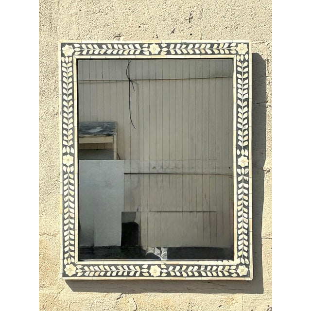 Vintage Boho Inlay Mirror For Sale - Image 4 of 8