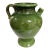 1980s French Pottery Terracotta Cruche Green Glaze Earthenware Planter 14in For Sale