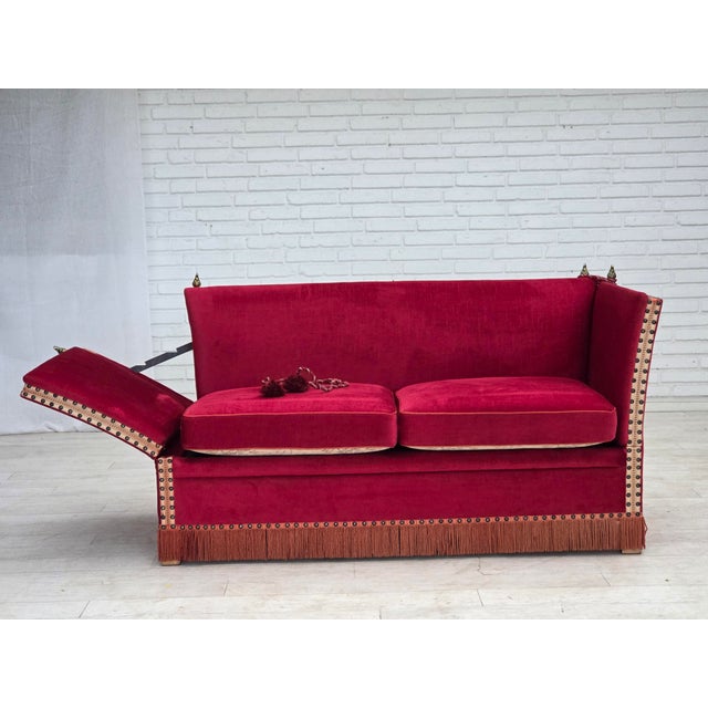 Vintage Danish Two-Seater Spanish Sofa in Furniture Velour, 1970s For Sale - Image 16 of 18