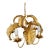 Gold French Gilt Palm 5-Bulb Chandelier attributed to Maison Jansen, 1970s For Sale - Image 8 of 8